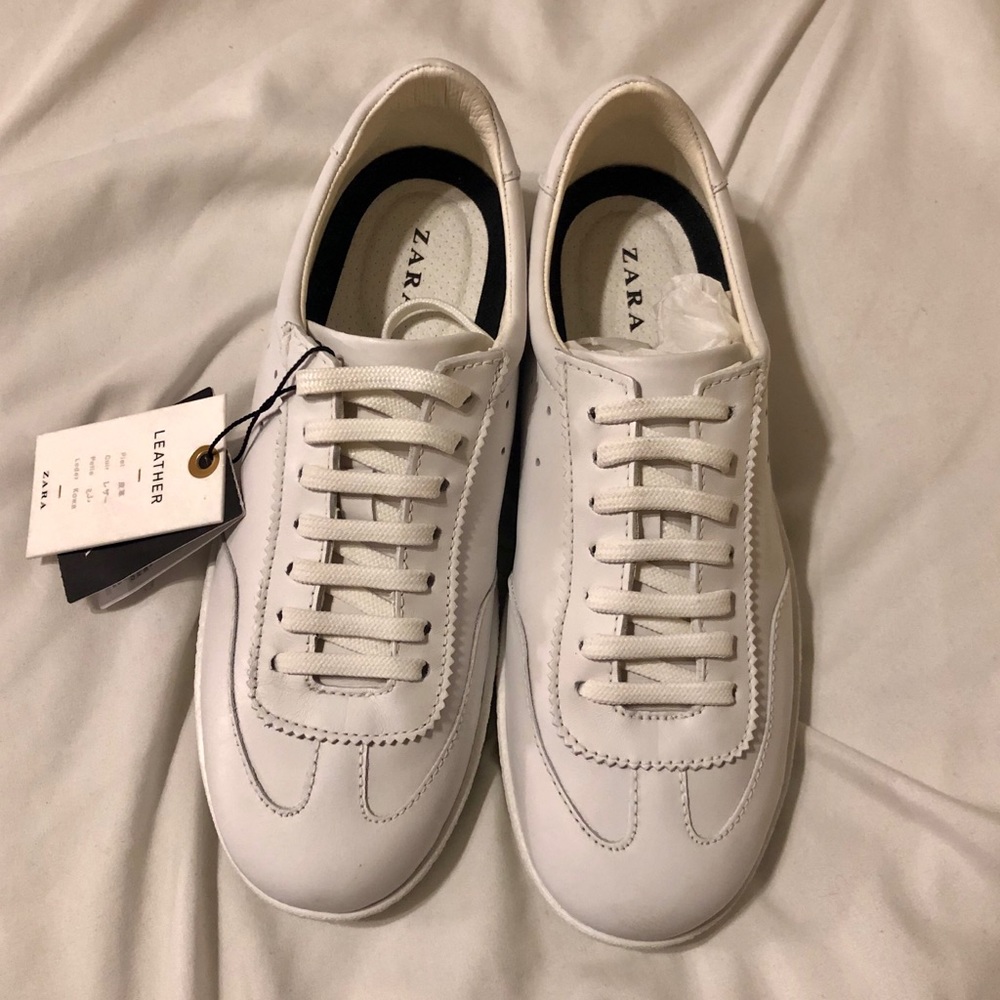 NWT - White Genuine Leather Low Sneakers